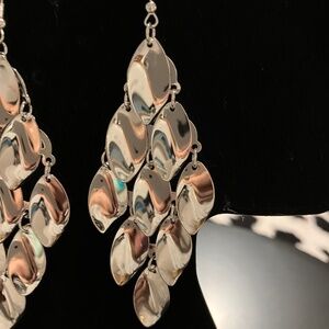 Silver leaf earring